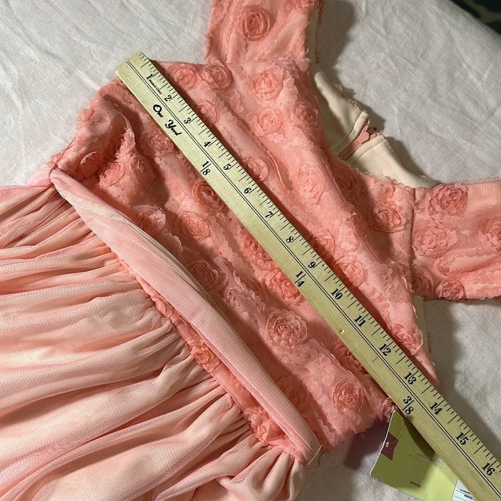 Cherokee Girls Tulle tutu floral Dress Size Medium Peach/Coral NEW - Picture 11 of 15